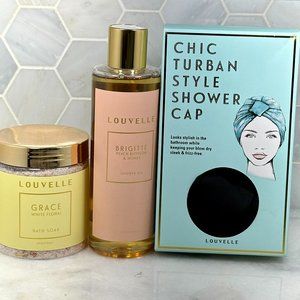 Louvelle Bath & Shower Bundle White Floral & French Blossom & Honey